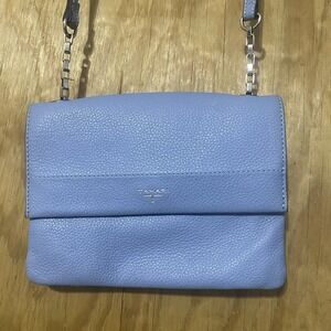 Tahari Patent Leather Crossbody Shoulder Handbag Purse Blue